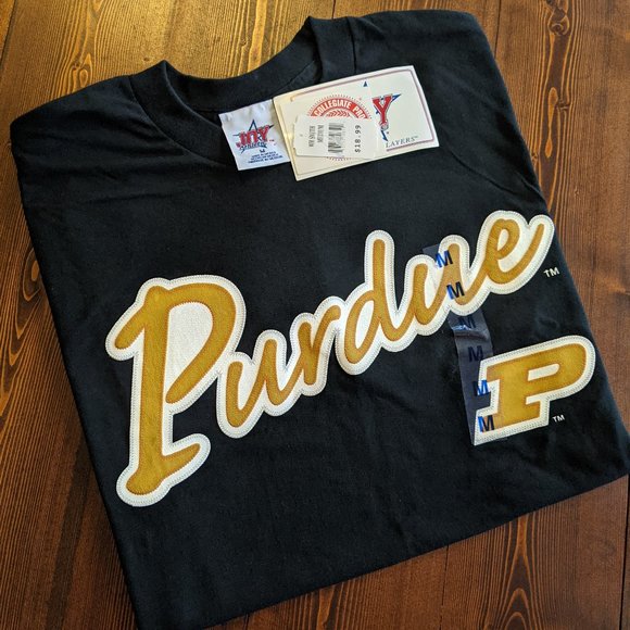 Black Purdue College T-shirt (Tee Shirt) Short Sleeve NWT Medium - Picture 2 of 15